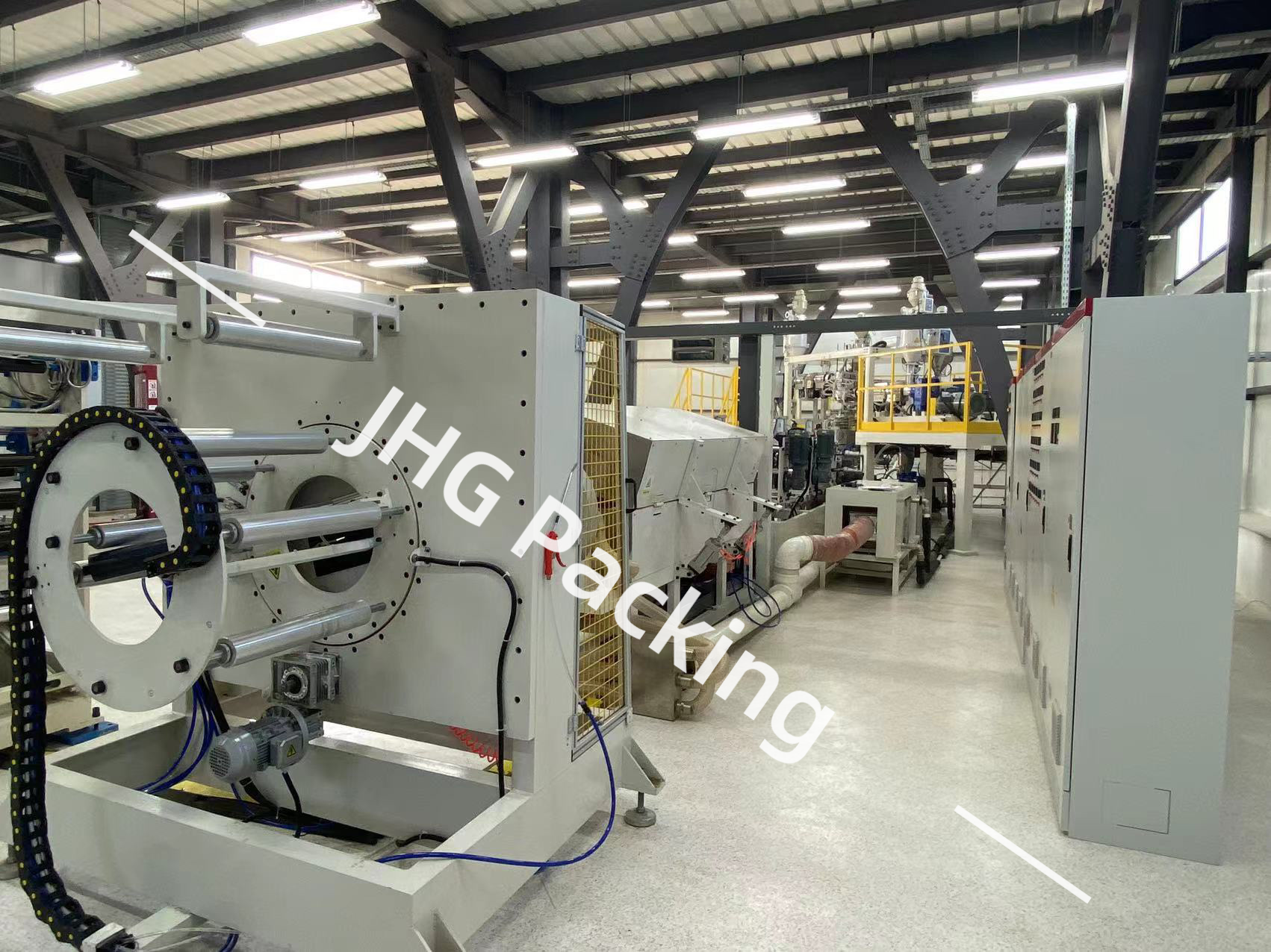 맞춤형 3-5층 다층 공압출 플라스틱 소시지 케이싱 압출 라인