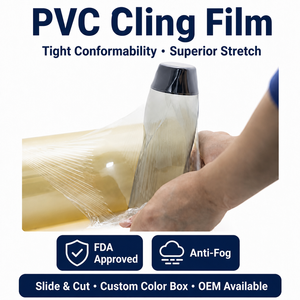 12인치 폭 PVC 식품 접착 필름, 식품 포장용 신선 유지 스트레치 랩 필름