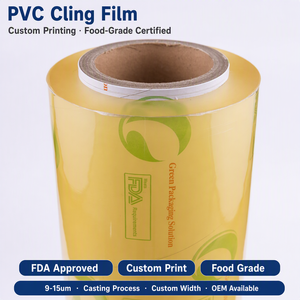 제조업체 식품 등급 PVC 식품 스트레치 집착 필름 점보 롤 슈퍼마켓 신선 유지 포장 랩 필름
