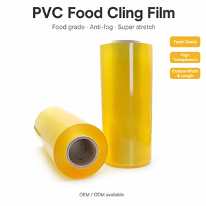 식품 등급 PVC 스트레치 집착 필름 롤 | 슈퍼마켓 케이터링 포장을 위한 맞춤형 플라스틱 랩 식품 집착 랩